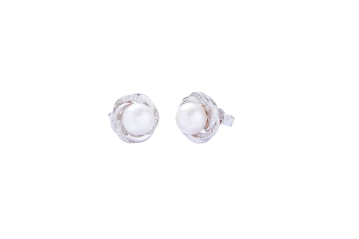 LiVin Gems Spiral Romance Pearl Earrings