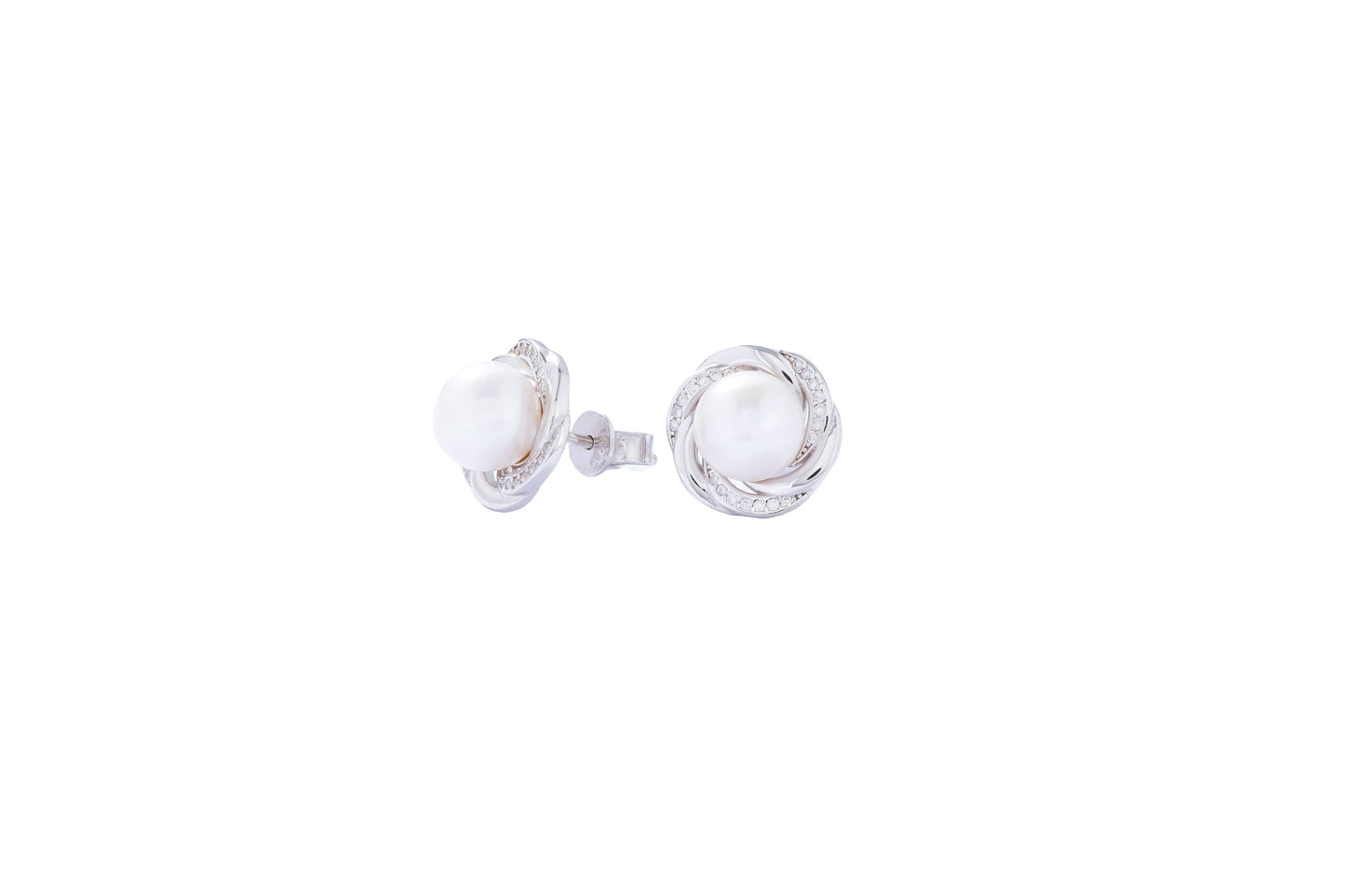 LiVin Gems Spiral Romance Pearl Earrings