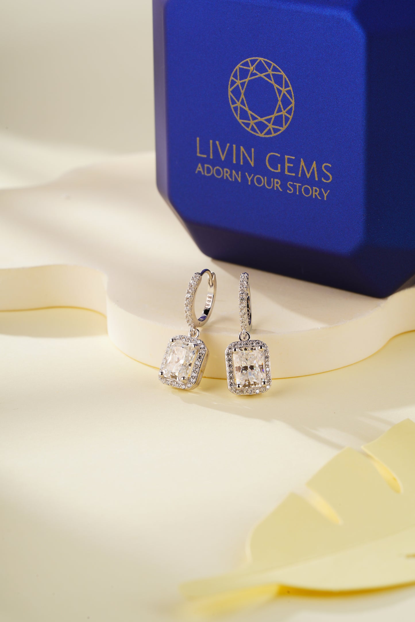 LiVin Gems Halo Drop Earrings